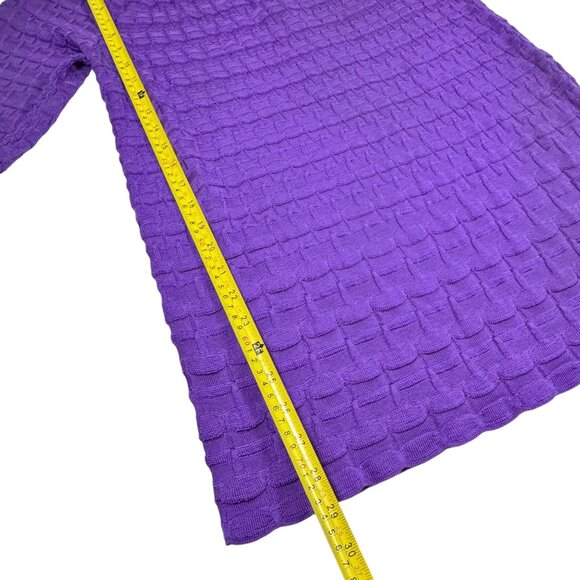 NWT MISSONI Mini Dress Sz.L Knit Purple Wool Blend Keyhole Bell Sleeve 70s Boho - Picture 12 of 15